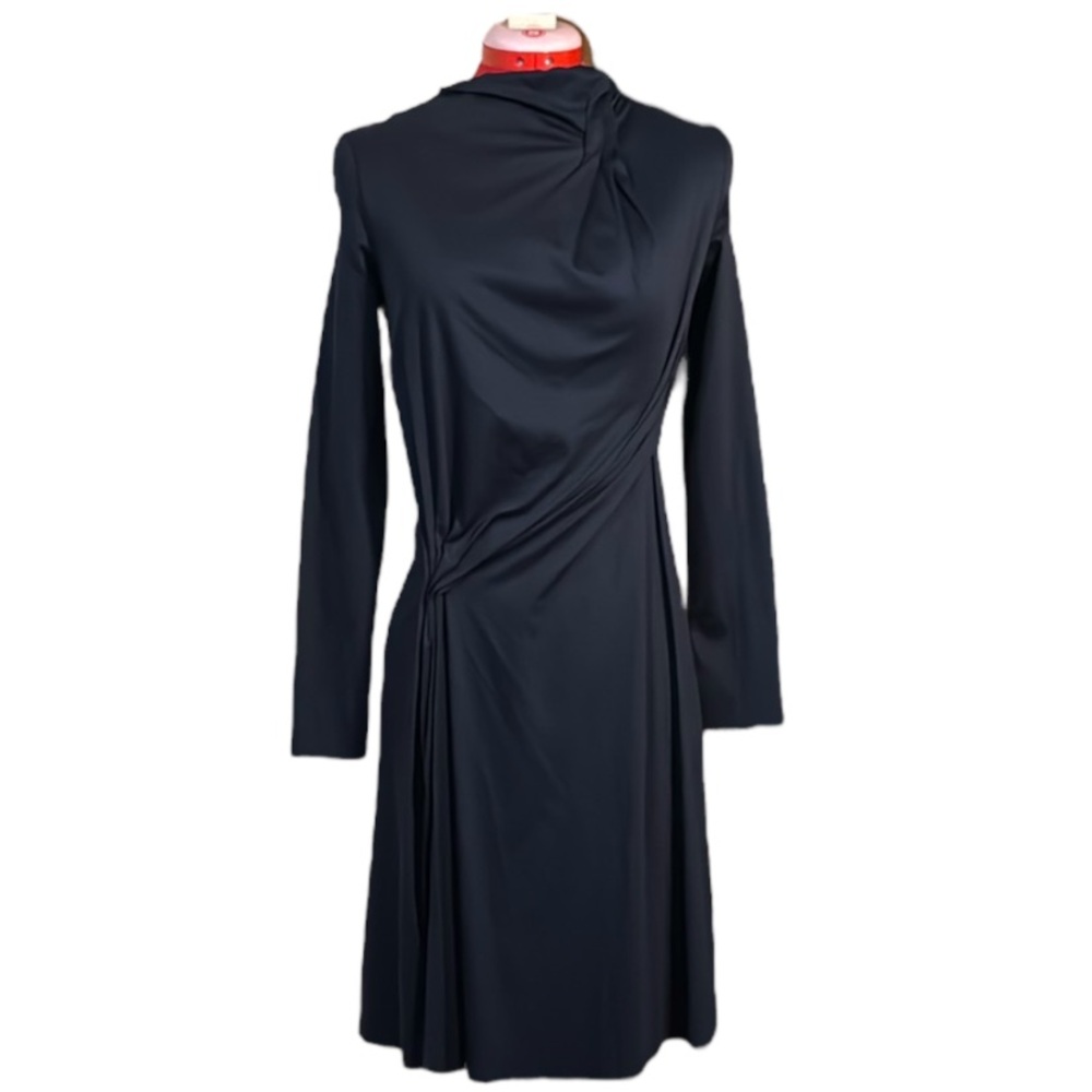 COS Navy Twisted and Pinned Long Sleeve Cotton Dress Size XS